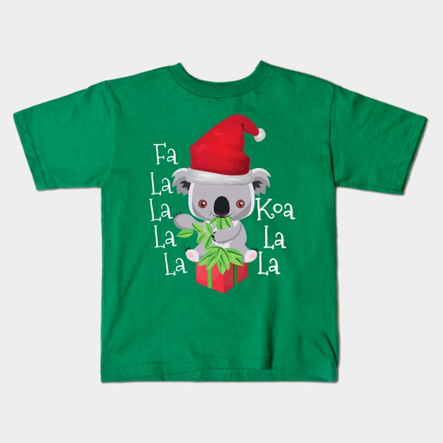 Fa La La La La Koa La La Christmas Koala Bear Kids T-Shirt by Contentarama